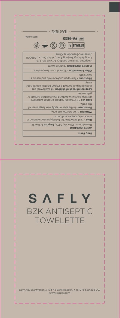 safly bzk antiseptic towelette.jpg Principal Display Panel - safly bzk antiseptic towelette